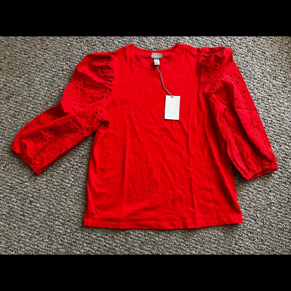 A New Day bright red top, XS